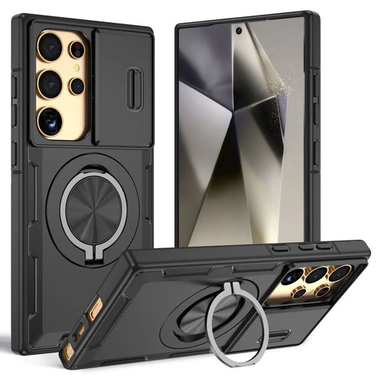2-in-1 Magnetic Sliding Lens Case, Black for Samsung S24Ultra V1293-MCH-24U