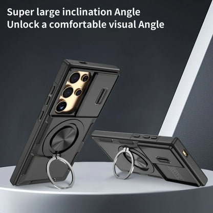 2-in-1 Magnetic Sliding Lens Case, Black for Samsung S24Ultra V1293-MCH-24U