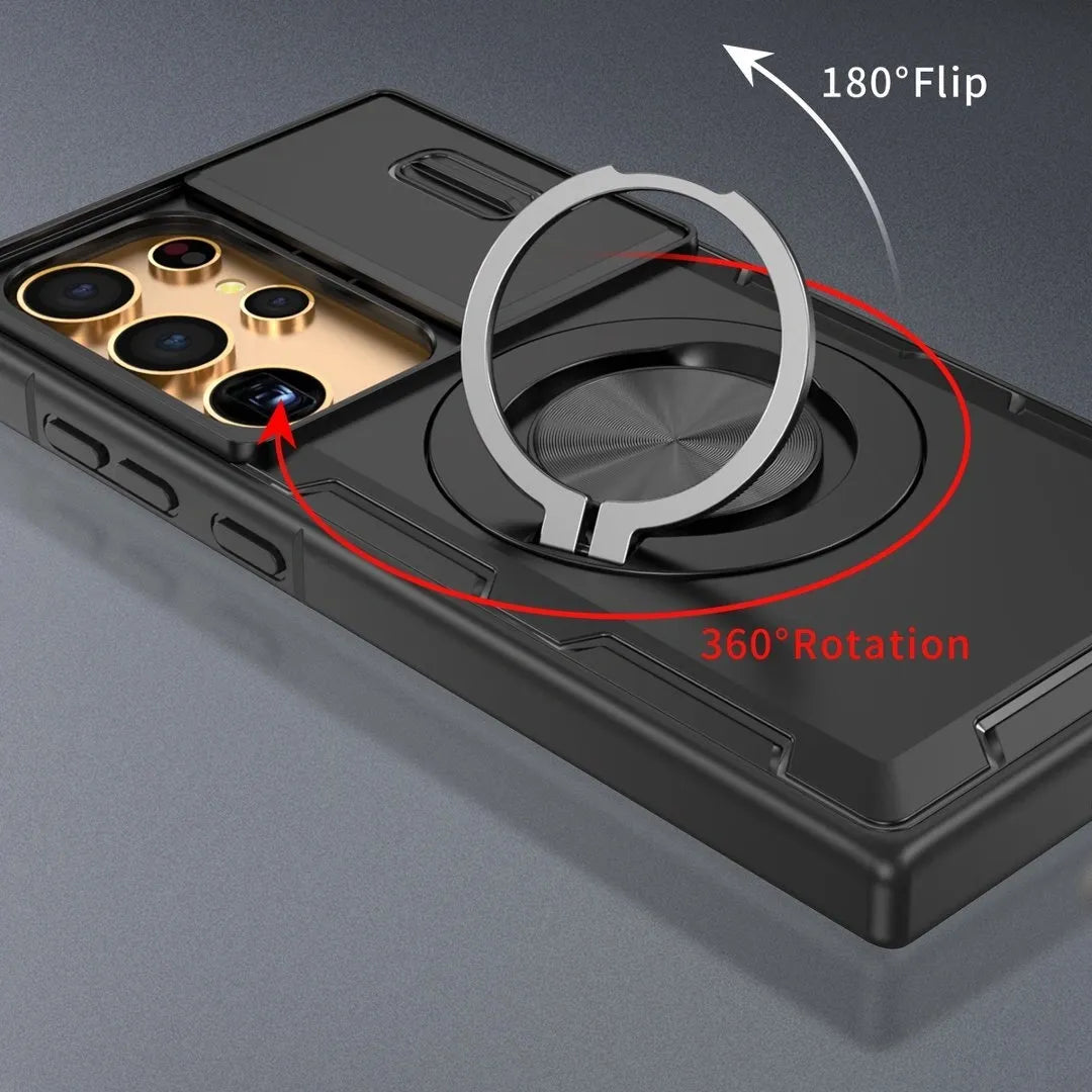 2-in-1 Magnetic Sliding Lens Case, Black for Samsung S25Ultra V1293-MCH-25U
