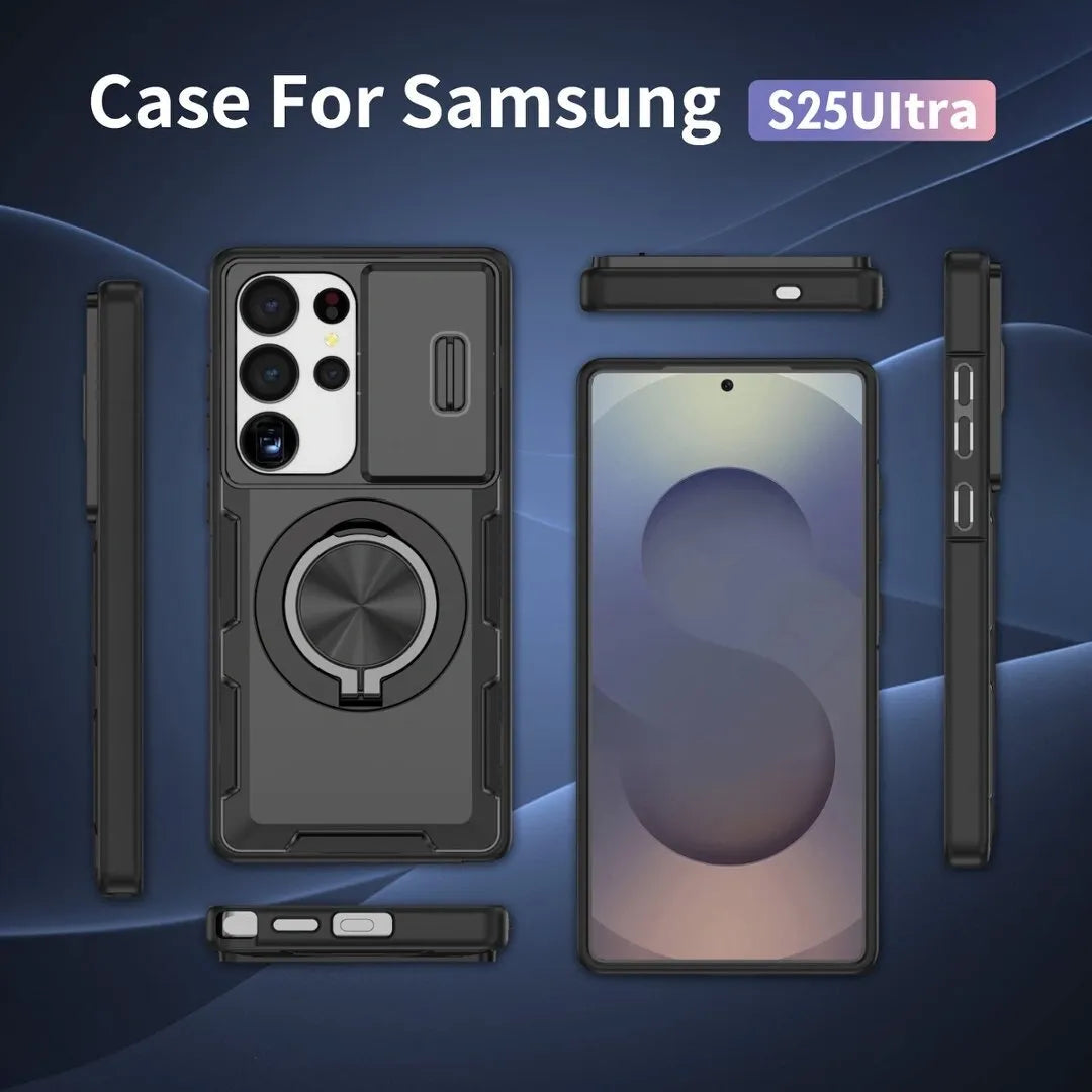 2-in-1 Magnetic Sliding Lens Case, Black for Samsung S25Ultra V1293-MCH-25U