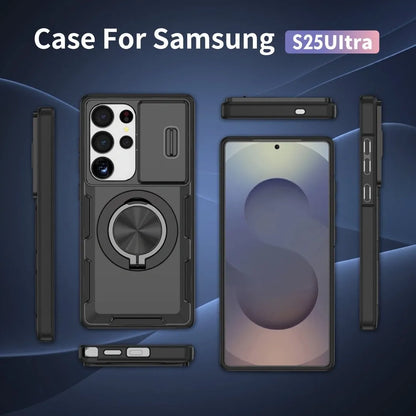 2-in-1 Magnetic Sliding Lens Case, Black for Samsung S25Ultra V1293-MCH-25U