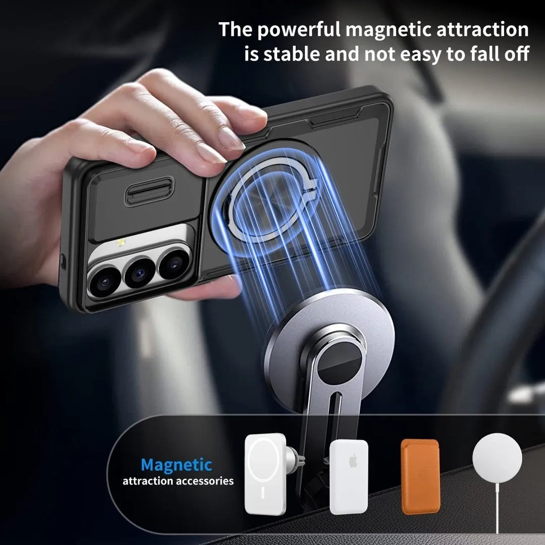 2-in-1 Magnetic Sliding Lens Case, Black for Samsung S26 V1293-MCH-26