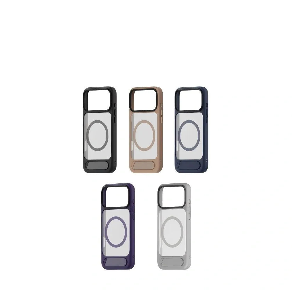 MagSafe Case for iPhone 17 - Grey Matte Shockproof Cover with Hidden Kickstand V1293-MCH-5-28-10