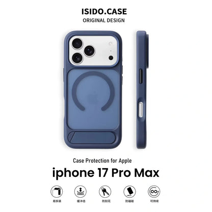 MagSafe Case for iPhone 17 Pro Max - Blue Matte Shockproof Cover with Hidden Kickstand V1293-MCH-5-28-2