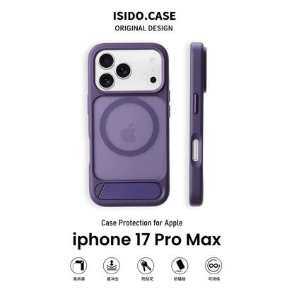 MagSafe Case for iPhone 17 Pro Max - Purple Matte Shockproof Cover with Hidden Kickstand V1293-MCH-5-28-5