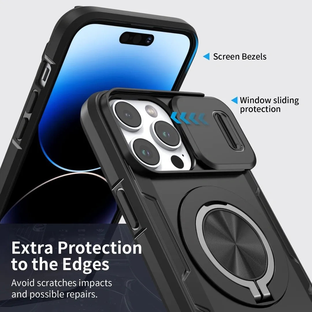 2-in-1 Magnetic Sliding Lens Case, Black for iPhone 14 Pro Max V1293-MCH14PM