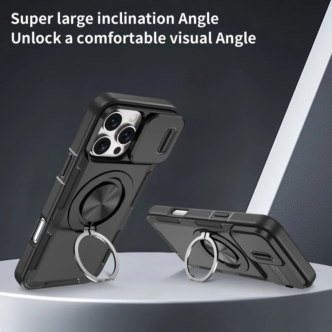 2-in-1 Magnetic Sliding Lens Case, Black for iPhone 16 Pro Max V1293-MCH16PM