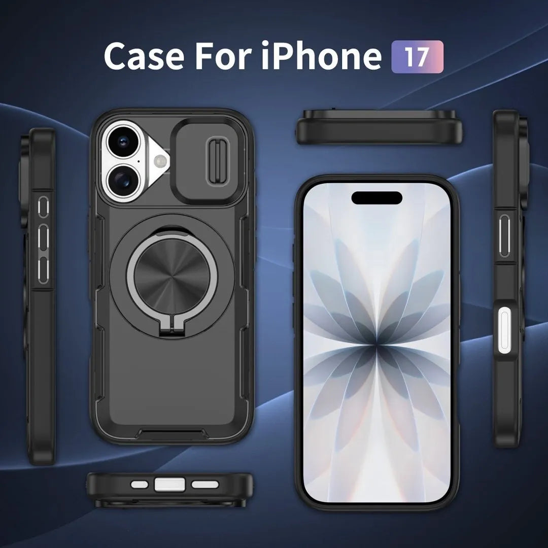 2-in-1 Magnetic Sliding Lens Case, Black for iPhone 17 V1293-MCH17