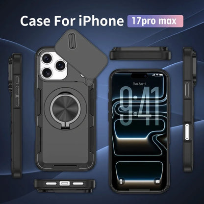 2-in-1 Magnetic Sliding Lens Case, Black for iPhone 17 Pro Max V1293-MCH17PM