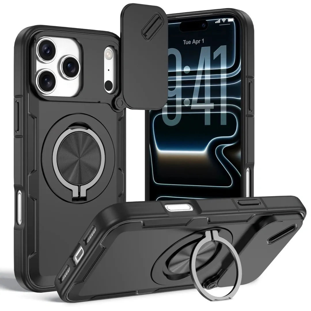 2-in-1 Magnetic Sliding Lens Case, Black for iPhone 17 Pro V1293-MCH17PRO