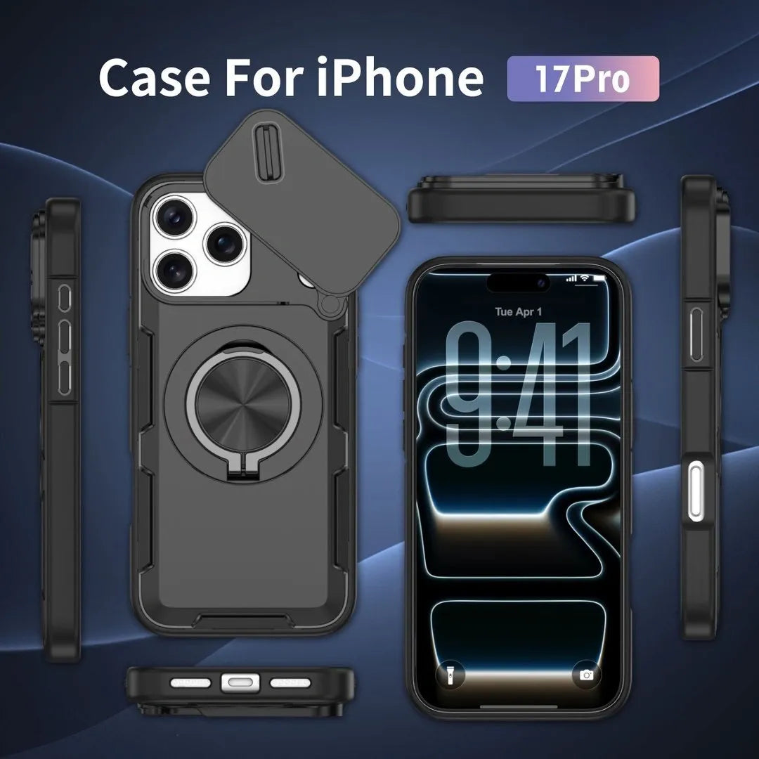 2-in-1 Magnetic Sliding Lens Case, Black for iPhone 17 Pro V1293-MCH17PRO