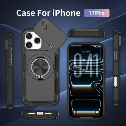 2-in-1 Magnetic Sliding Lens Case, Black for iPhone 17 Pro V1293-MCH17PRO