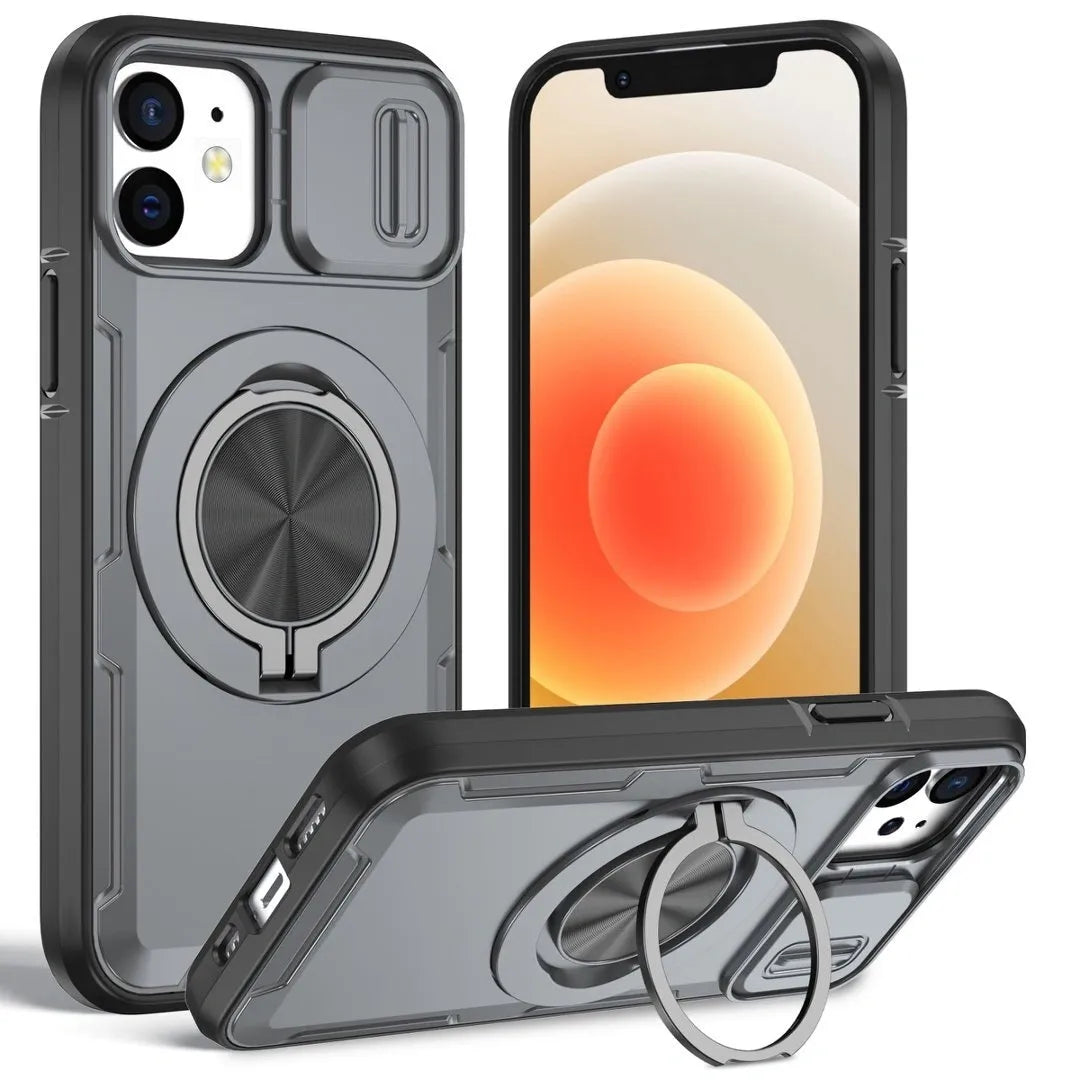 2-in-1 Magnetic Sliding Lens Case, Grey for iPhone 12 V1293-MCH421-12