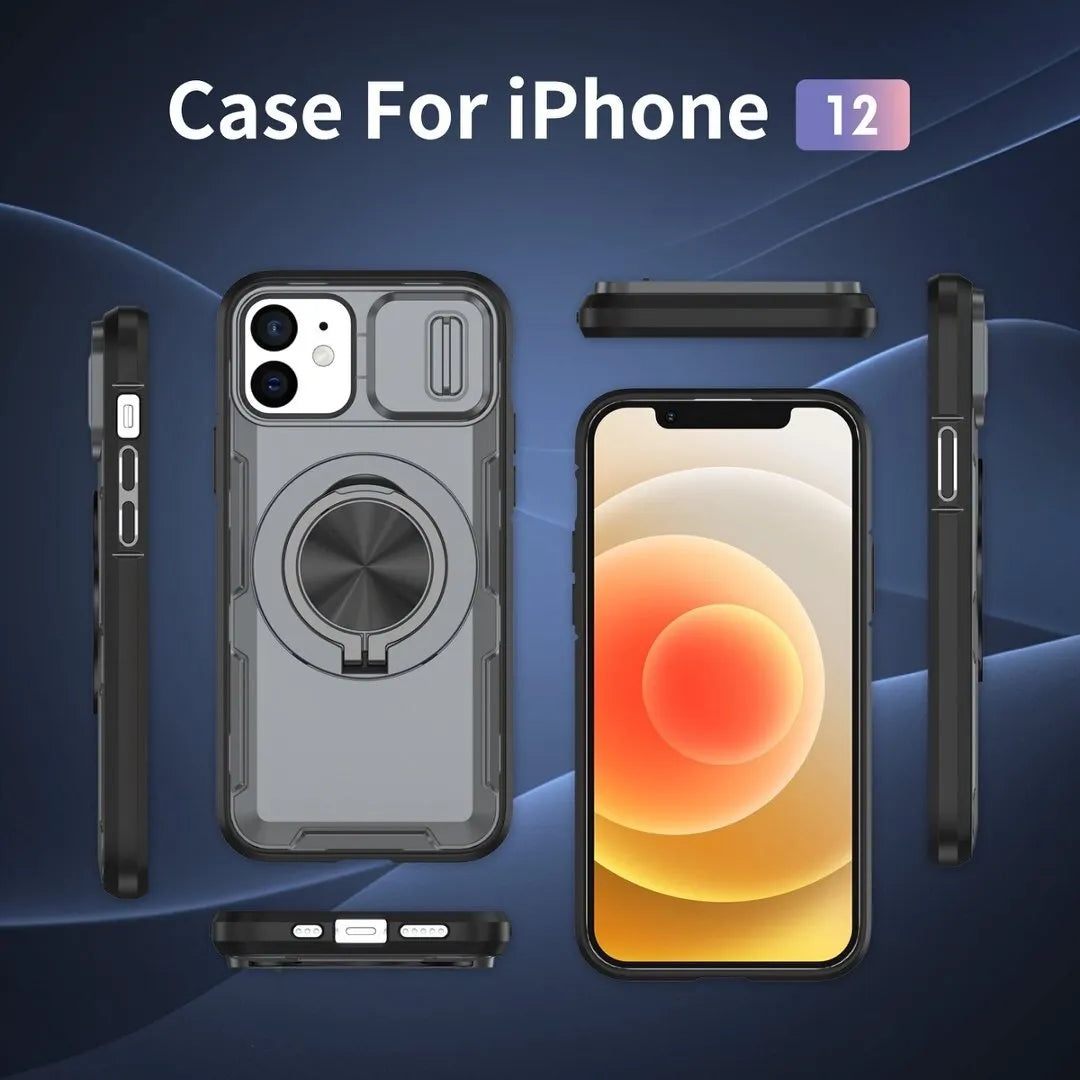 2-in-1 Magnetic Sliding Lens Case, Grey for iPhone 12 V1293-MCH421-12