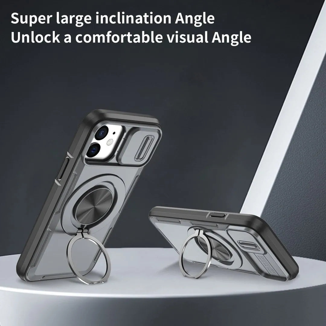 2-in-1 Magnetic Sliding Lens Case, Grey for iPhone 12 V1293-MCH421-12
