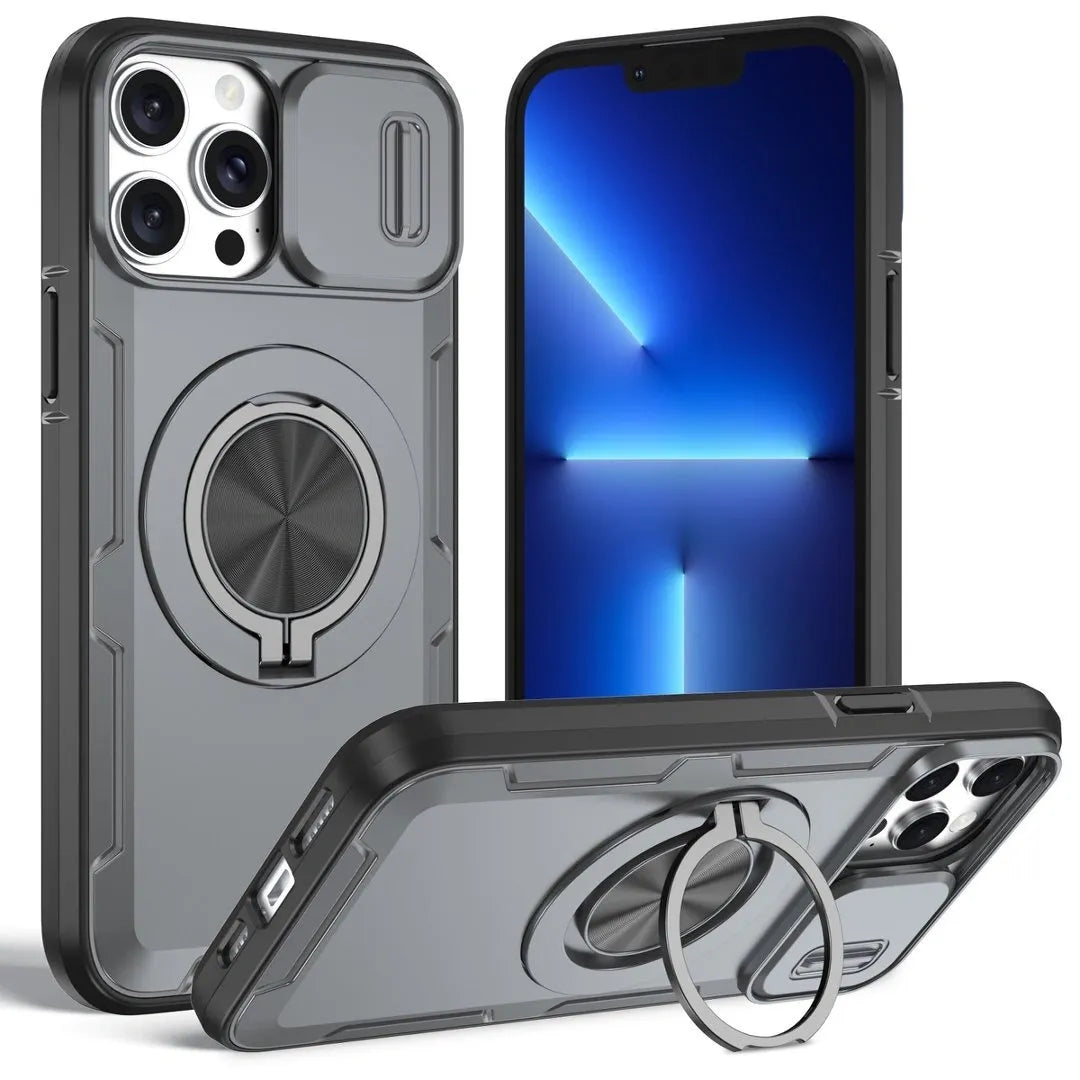 2-in-1 Magnetic Sliding Lens Case, Grey for iPhone 12 Pro Max V1293-MCH421-12PM