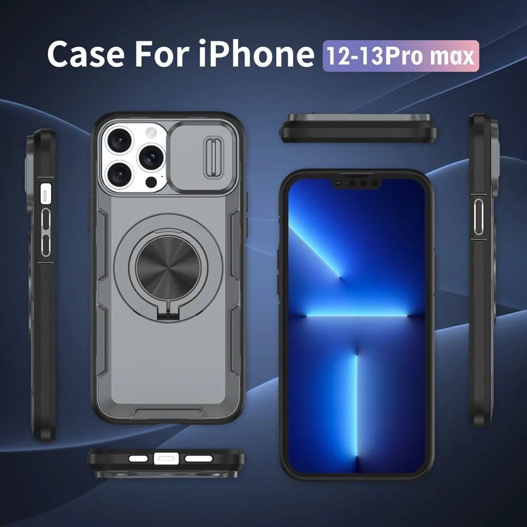 2-in-1 Magnetic Sliding Lens Case, Grey for iPhone 12 Pro Max V1293-MCH421-12PM