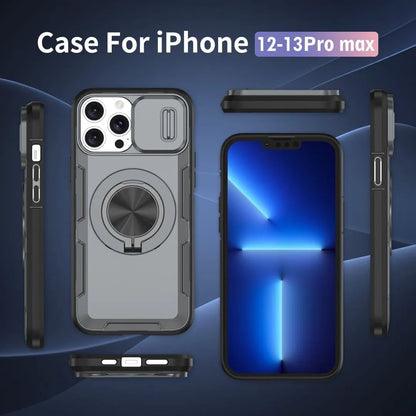 2-in-1 Magnetic Sliding Lens Case, Grey for iPhone 12 Pro Max V1293-MCH421-12PM
