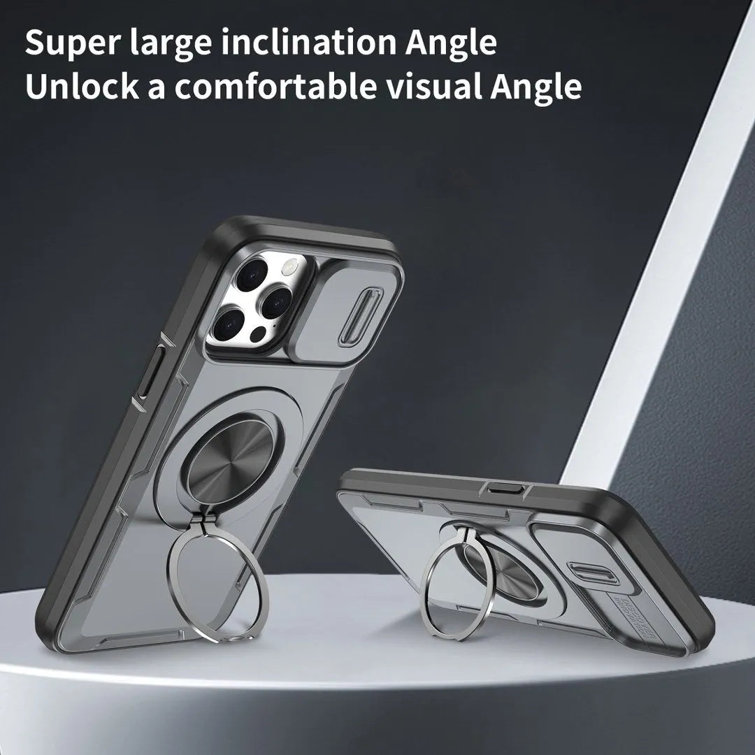 2-in-1 Magnetic Sliding Lens Case, Grey for iPhone 12 Pro Max V1293-MCH421-12PM