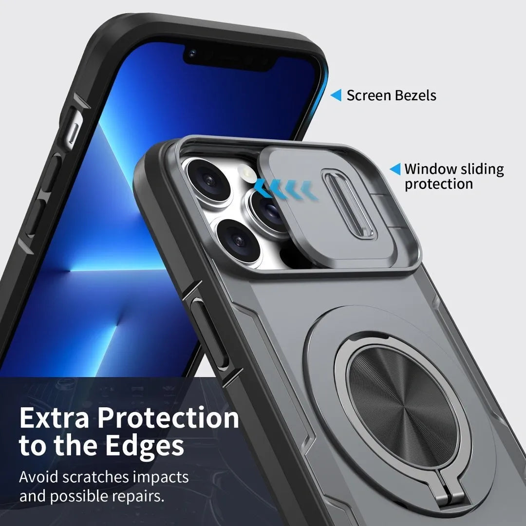 2-in-1 Magnetic Sliding Lens Case, Grey for iPhone 12 Pro Max V1293-MCH421-12PM