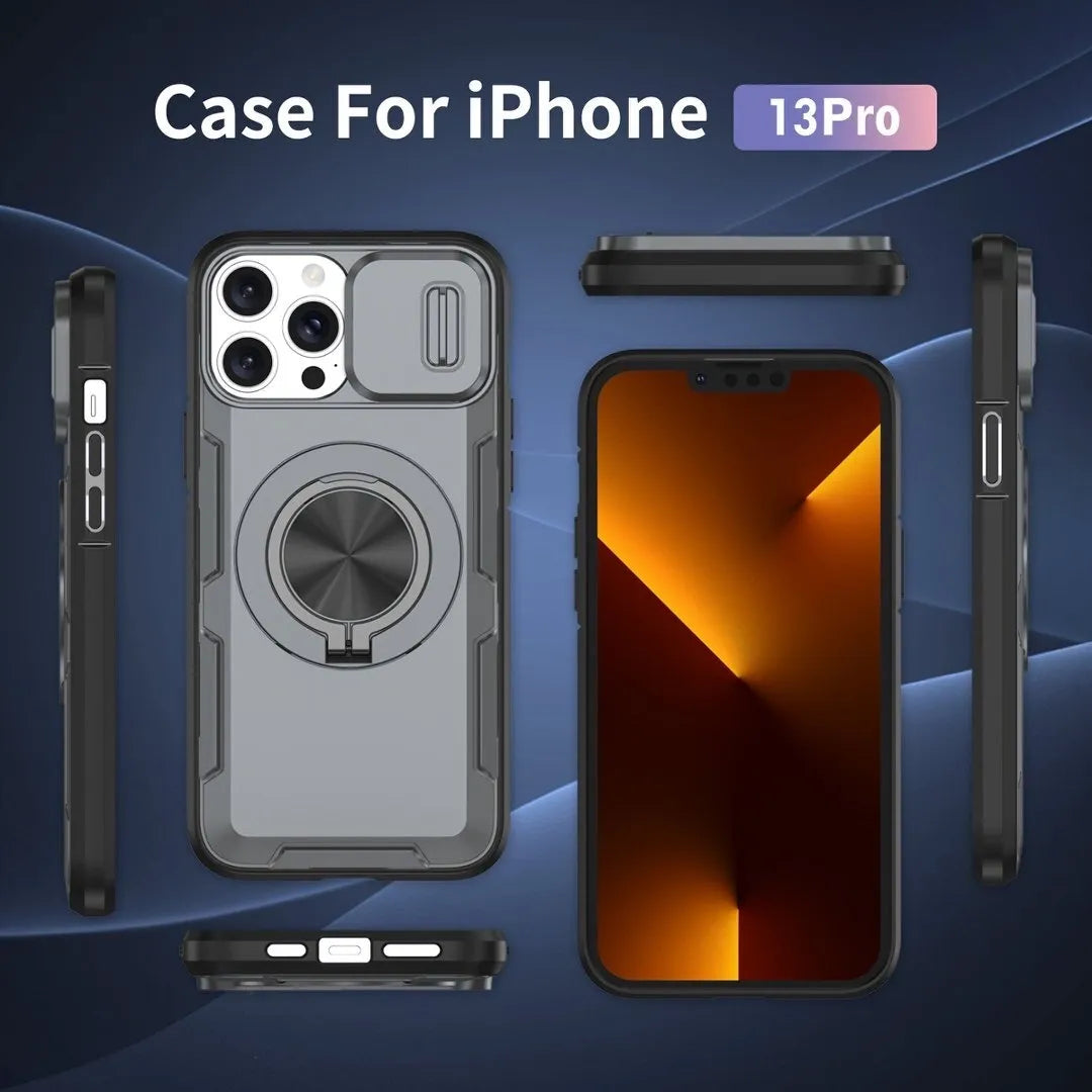 2-in-1 Magnetic Sliding Lens Case, Grey for iPhone 13 Pro V1293-MCH421-13PRO