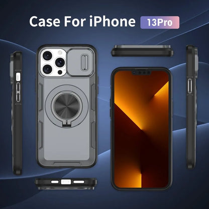 2-in-1 Magnetic Sliding Lens Case, Grey for iPhone 13 Pro V1293-MCH421-13PRO