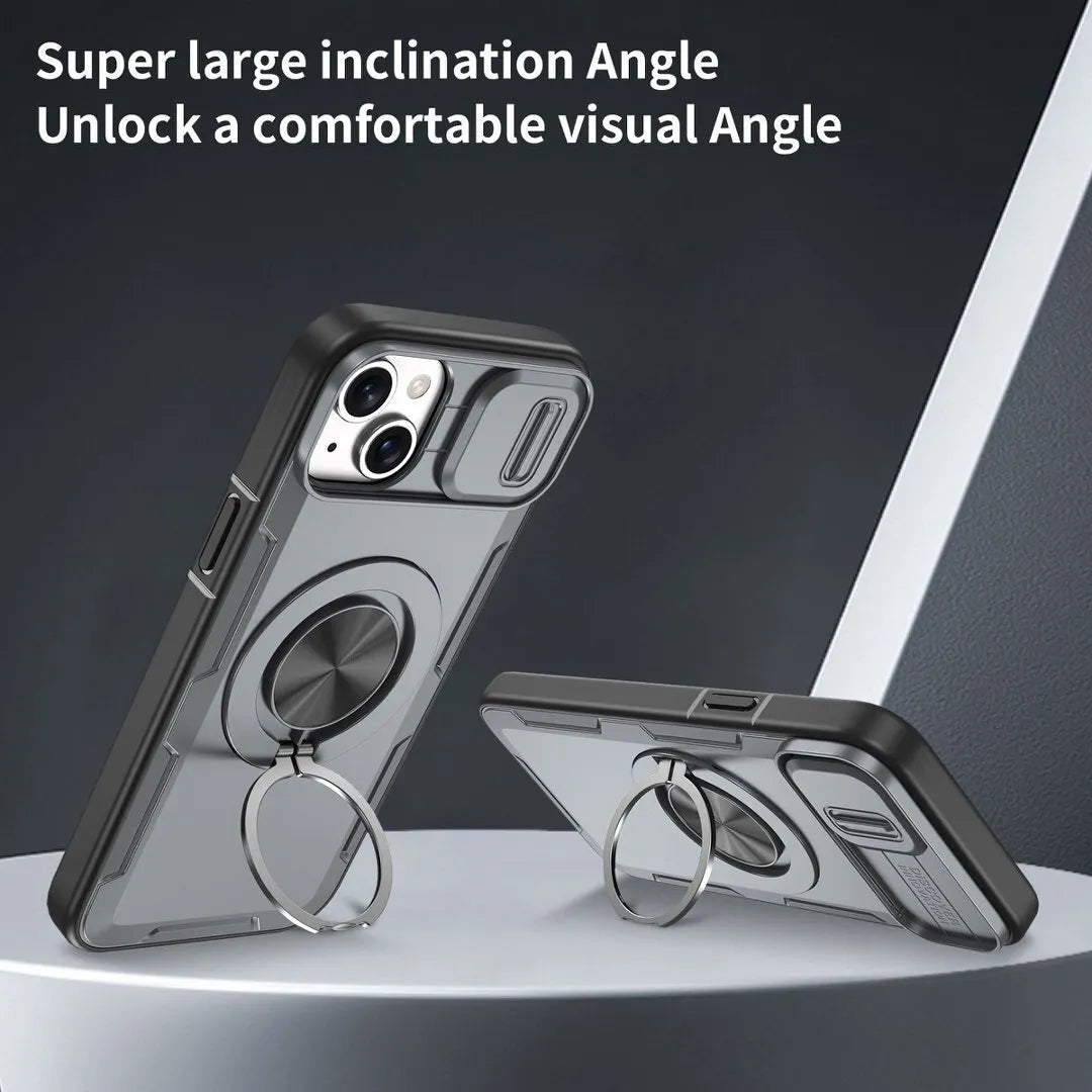 2-in-1 Magnetic Sliding Lens Case, Grey for iPhone 14 V1293-MCH421-14