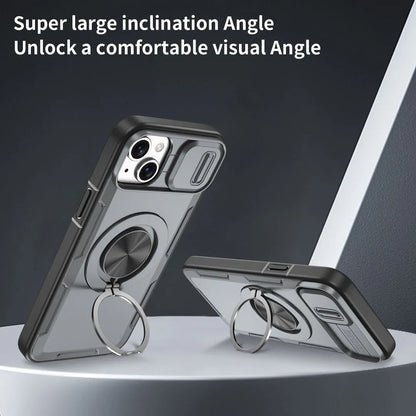 2-in-1 Magnetic Sliding Lens Case, Grey for iPhone 14 V1293-MCH421-14