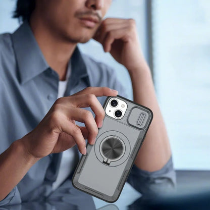 2-in-1 Magnetic Sliding Lens Case, Grey for iPhone 14 Plus V1293-MCH421-14PLUS