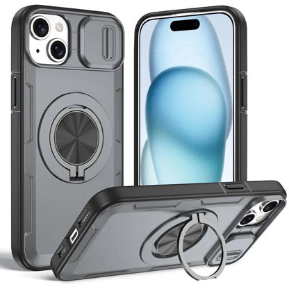 2-in-1 Magnetic Sliding Lens Case, Grey for iPhone 15 V1293-MCH421-15