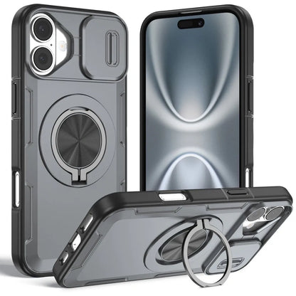 2-in-1 Magnetic Sliding Lens Case, Grey for iPhone 16 V1293-MCH421-16