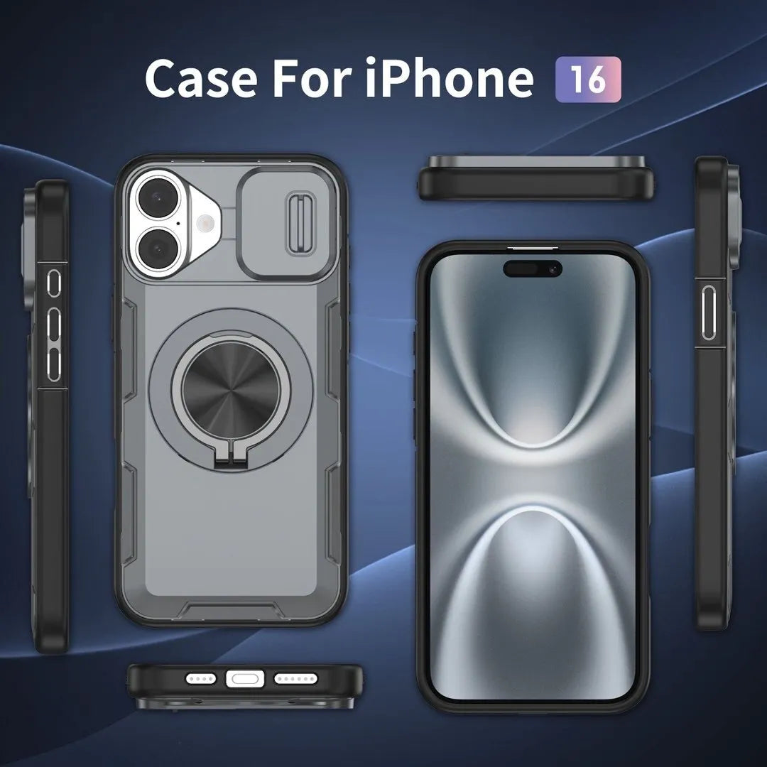2-in-1 Magnetic Sliding Lens Case, Grey for iPhone 16 V1293-MCH421-16