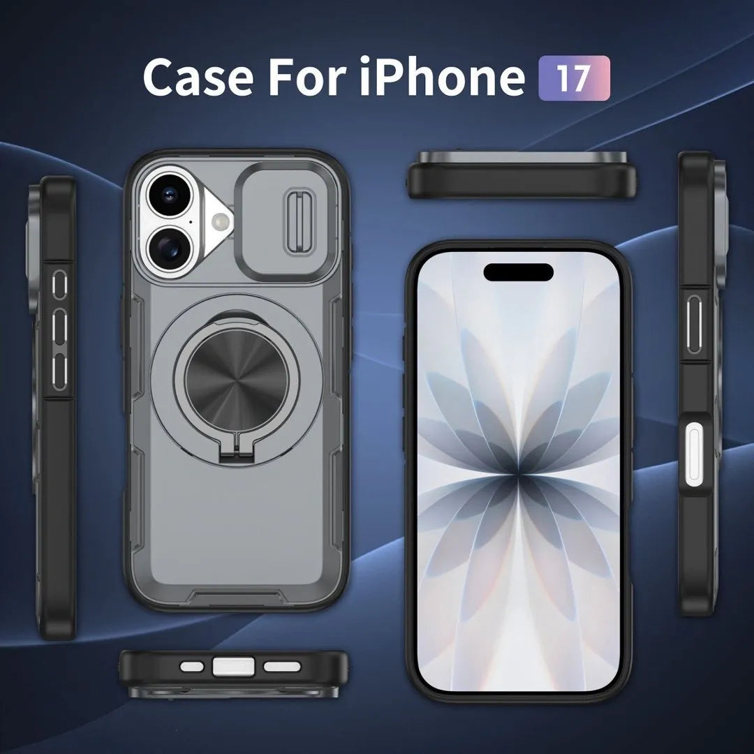 2-in-1 Magnetic Sliding Lens Case, Grey for iPhone 17 V1293-MCH421-17