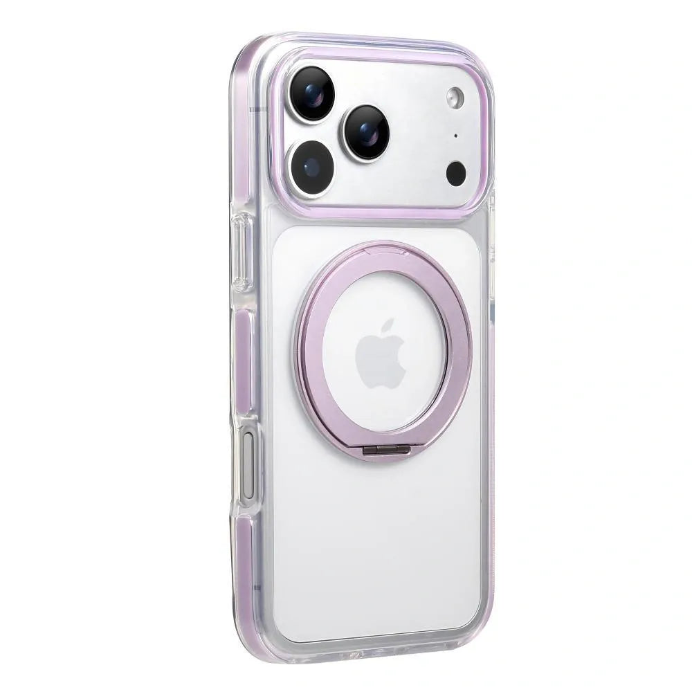 Clear MagSafe iPhone 17 Pro Max Case with 360 degrees Rotating Ring Stand - Purple Edition V1293-MCH5151