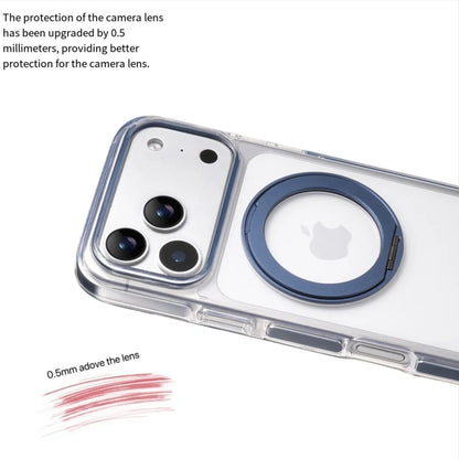 Clear MagSafe iPhone 17 Pro Max Case with 360 degrees Rotating Ring Stand - Blue Edition V1293-MCH51510