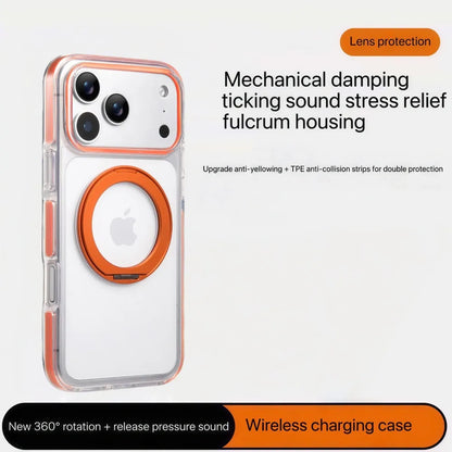 Clear MagSafe iPhone 17 Pro Max Case with 360 degrees Rotating Ring Stand - Orange Edition V1293-MCH51511