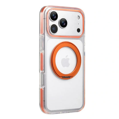 Clear MagSafe iPhone 17 Pro Case with 360 degrees Rotating Ring Stand - Orange Edition V1293-MCH51512