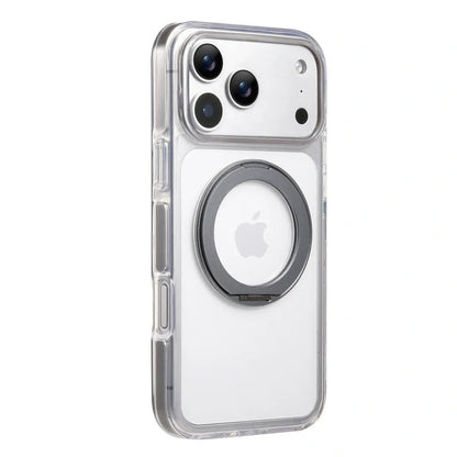 Clear MagSafe iPhone 17 Pro Max Case with 360 degrees Rotating Ring Stand - Grey Edition V1293-MCH51516