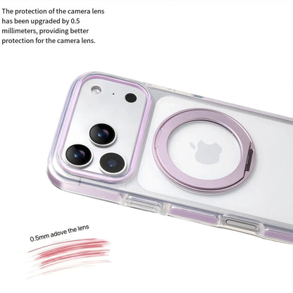 Clear MagSafe iPhone 17 Pro Case with 360 degrees Rotating Ring Stand - Purple Edition V1293-MCH5152