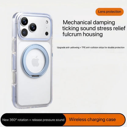 Clear MagSafe iPhone 17 Pro Case with 360 degrees Rotating Ring Stand - Sky Blue Edition V1293-MCH5153