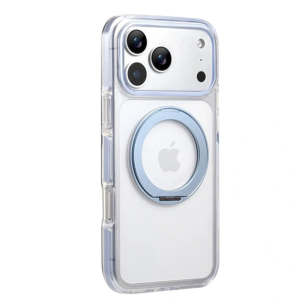 Clear MagSafe iPhone 17 Pro Max Case with 360 degrees Rotating Ring Stand - Sky Blue Edition V1293-MCH5154