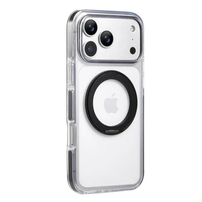 Clear MagSafe iPhone 17 Pro Case with 360 degrees Rotating Ring Stand - Black Edition V1293-MCH5157
