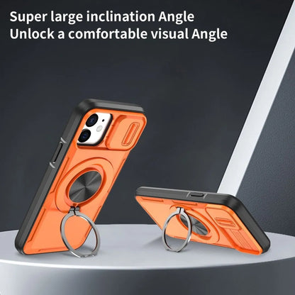 2-in-1 Magnetic Sliding Lens Case, Orange for iPhone 12 V1293-MCHCS-12