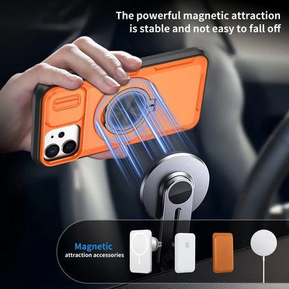 2-in-1 Magnetic Sliding Lens Case, Orange for iPhone 12 V1293-MCHCS-12