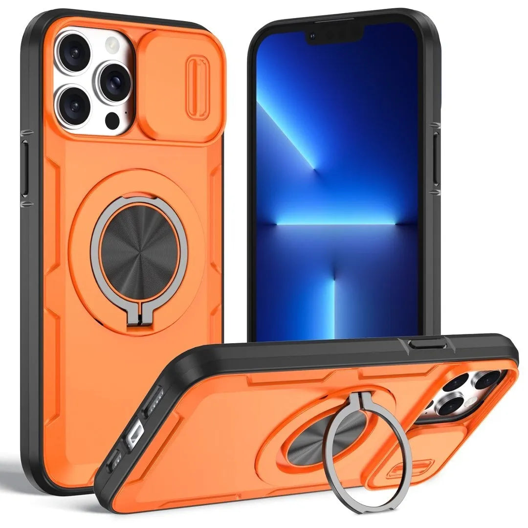 2-in-1 Magnetic Sliding Lens Case, Orange for iPhone 12 Pro Max V1293-MCHCS-12PM