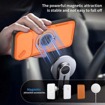 2-in-1 Magnetic Sliding Lens Case, Orange for iPhone 17 Pro Max V1293-MCHCS-17PM