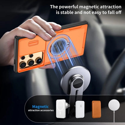 2-in-1 Magnetic Sliding Lens Case, Orange for Samsung S25Ultra V1293-MCHCS-25U