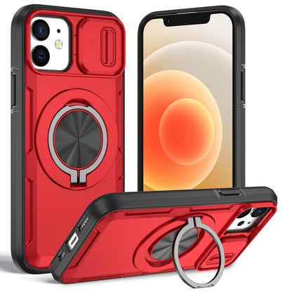 2-in-1 Magnetic Sliding Lens Case, Red for iPhone 12 V1293-MCHHHS-12
