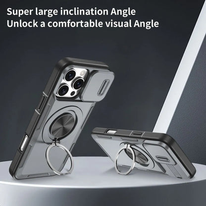 2-in-1 Magnetic Sliding Lens Case, Grey for iPhone 16 Pro Max V1293-MCHHHS-16PM