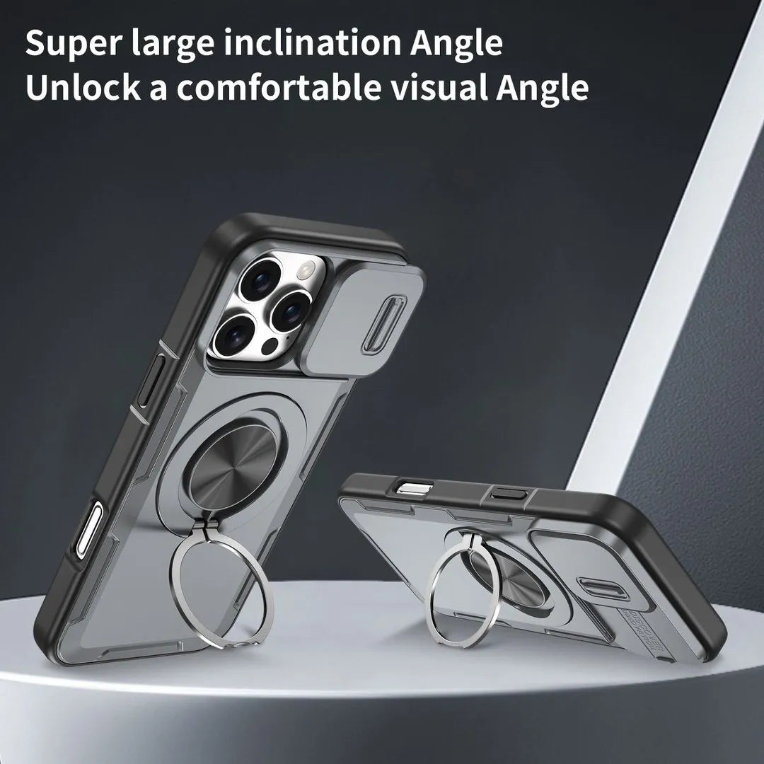 2-in-1 Magnetic Sliding Lens Case, Grey for iPhone 16 Pro V1293-MCHHHS-16PRO